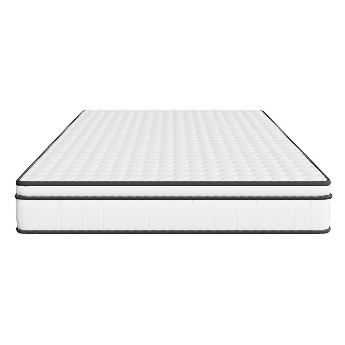 MATRATZE 140x200 cm 25 cm Taschenfederkern mittelfest ergonomisch - Weiß, Holz (140/200cm) - LEBENLANG