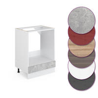 HERDUMBAUSCHRANK R-Line Beton 60 cm, AP Eiche - Schieferfarben/Weiß, Holzwerkstoff (60/81.6/60cm) - Vicco