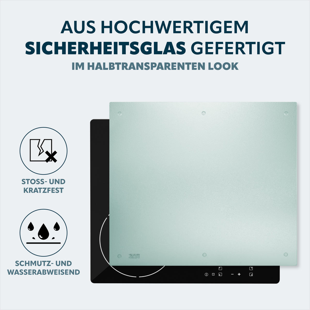 HERDABDECKPLATTE, transparent - Transparent, Glas (55.7/0.5/50cm) - bremermann