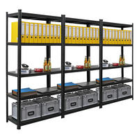 WOHNREGAL Ragnar 3er-Set mit 3x 180x90x40 cm Fachlast 100 kg Matt Schwarz - Schwarz, Metall (270/180/40cm) - PROREGAL