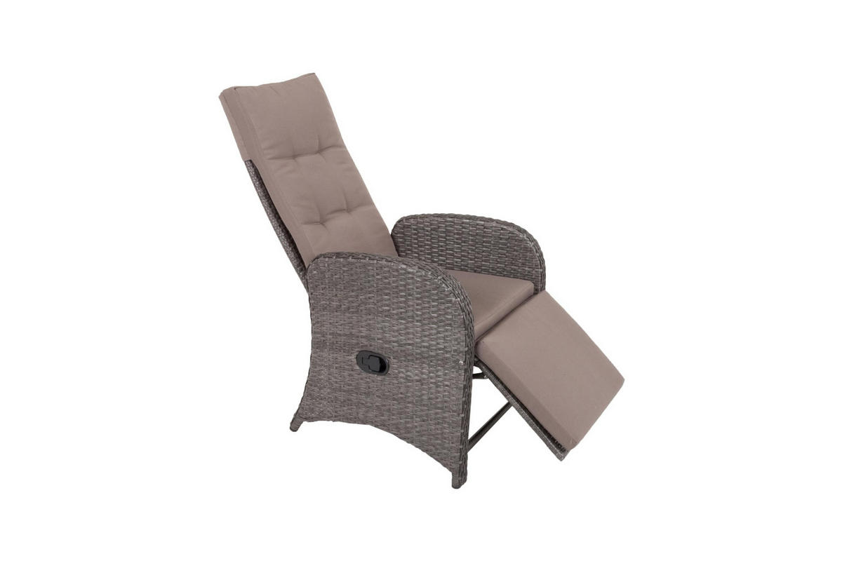 LIEGESTUHL Carmen 2er Set Dunkelgrau Kunststoff Gartenstuhl - Dunkelgrau, Kunststoff (63/110/73cm) - DELUKE