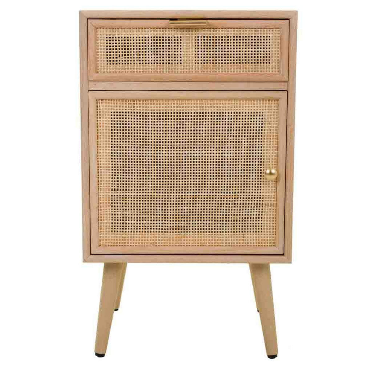 NACHTTISCH aus Holz und Gitter, braun, 42x37x71cm - Braun, Holz (42/71/36.5cm) - Wanderlust