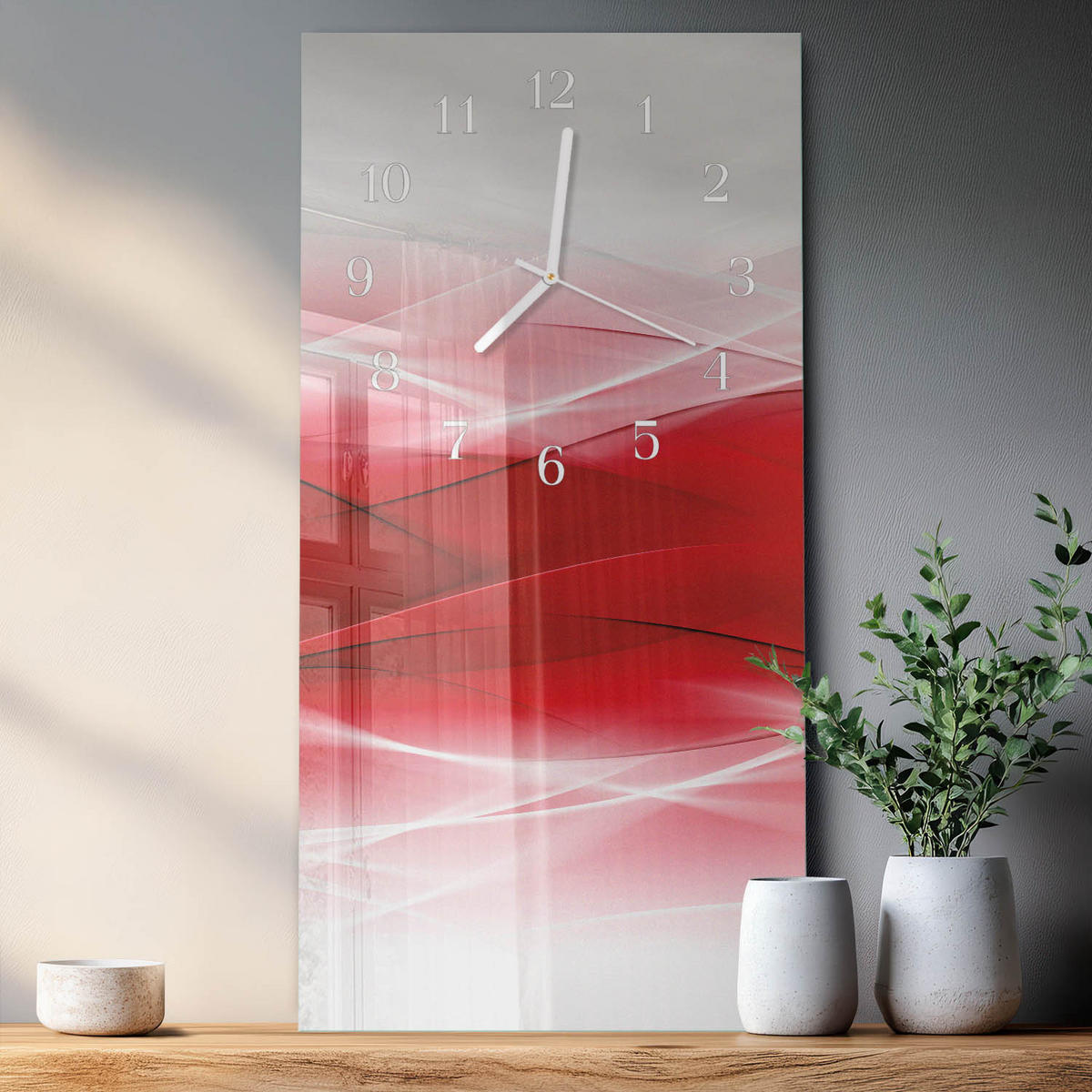 WANDUHR 30x60 cm - London Bridge - Rot, Glas (30/60/0.4cm) - TULUP