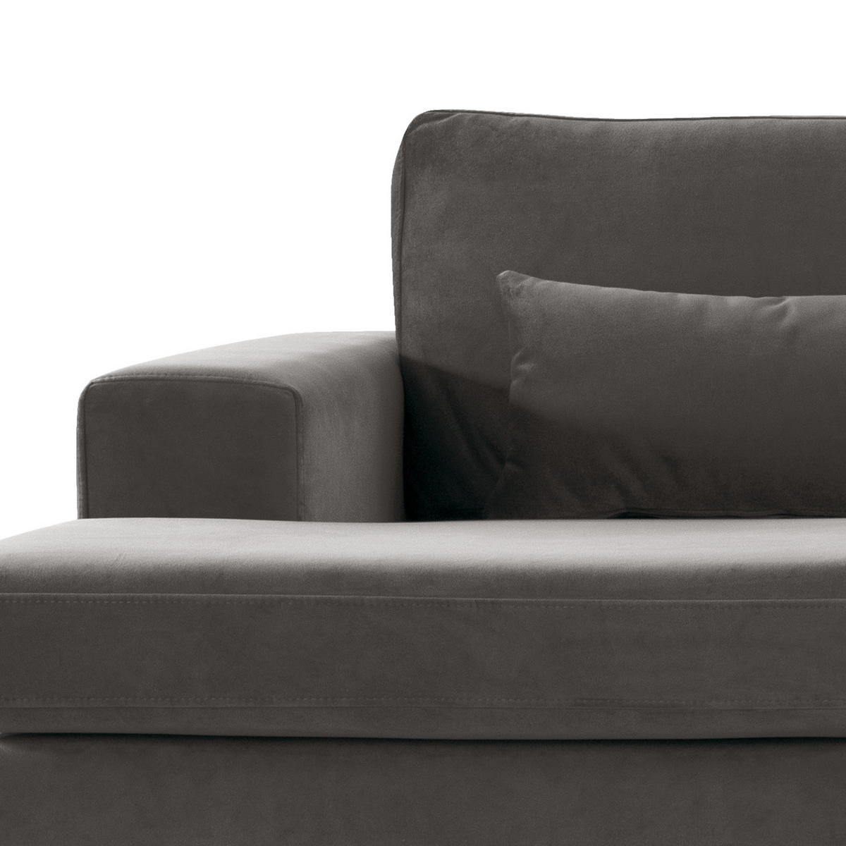 WOHNLANDSCHAFT mit Longchair - Eichefarben/Dunkelgrau, Eichenholz/Textil (371/81/219cm) - home24