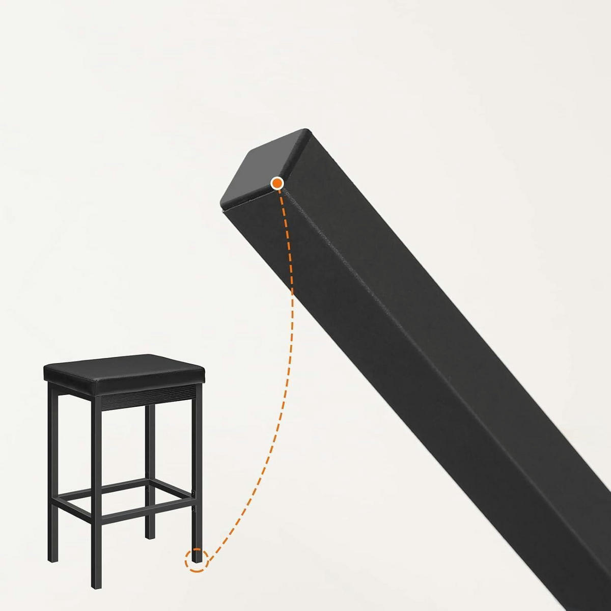 BARHOCKER 2er-Set Schwarz 63 cm - Schwarz, Kunststoff (40/63/28cm)