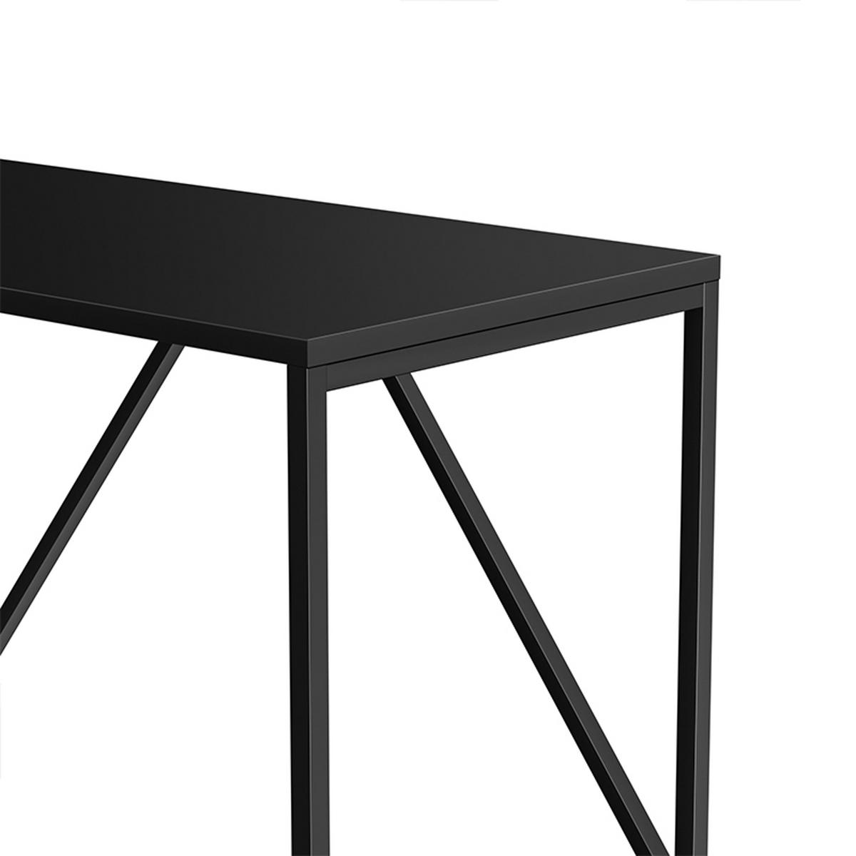 SCHREIBTISCH 120 cm, Schwarz - Schwarz, Metall (120/60/78cm) - Oviala