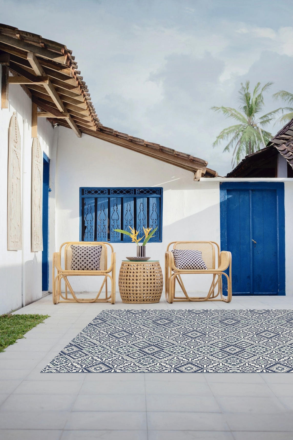 TEPPICH für Innen und Außen blau - Blau, Textil (120/170cm) - AFK Living