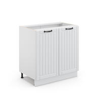 SPÜLENUNTERSCHRANK Fame-Line Weiß Landhaus 80 cm mit Regal, ohne AP - Weiß, Holzwerkstoff (80/82/51.6cm) - Vicco