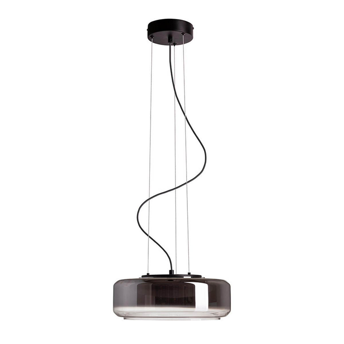 PENDELLEUCHTE NAOMI 35 Rauchglas 18 W - Grau, Metall (30/30/120cm) - Rendl