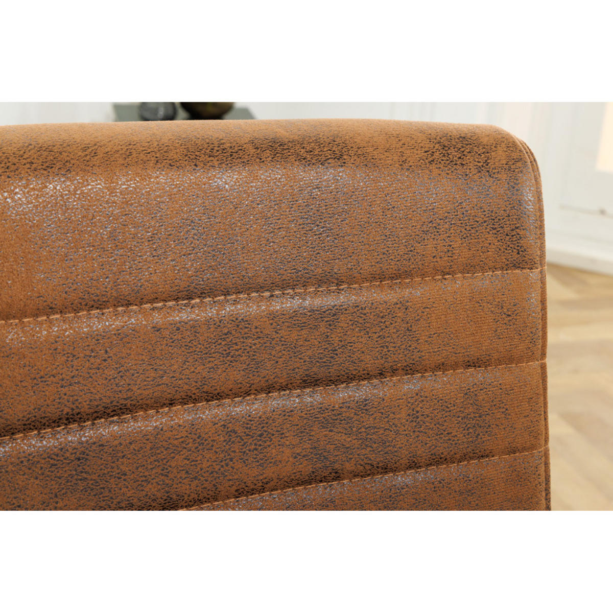 STUHL LOFT Microfaser Braun - Braun, Textil/Metall (54/91/55cm) - riess-ambiente