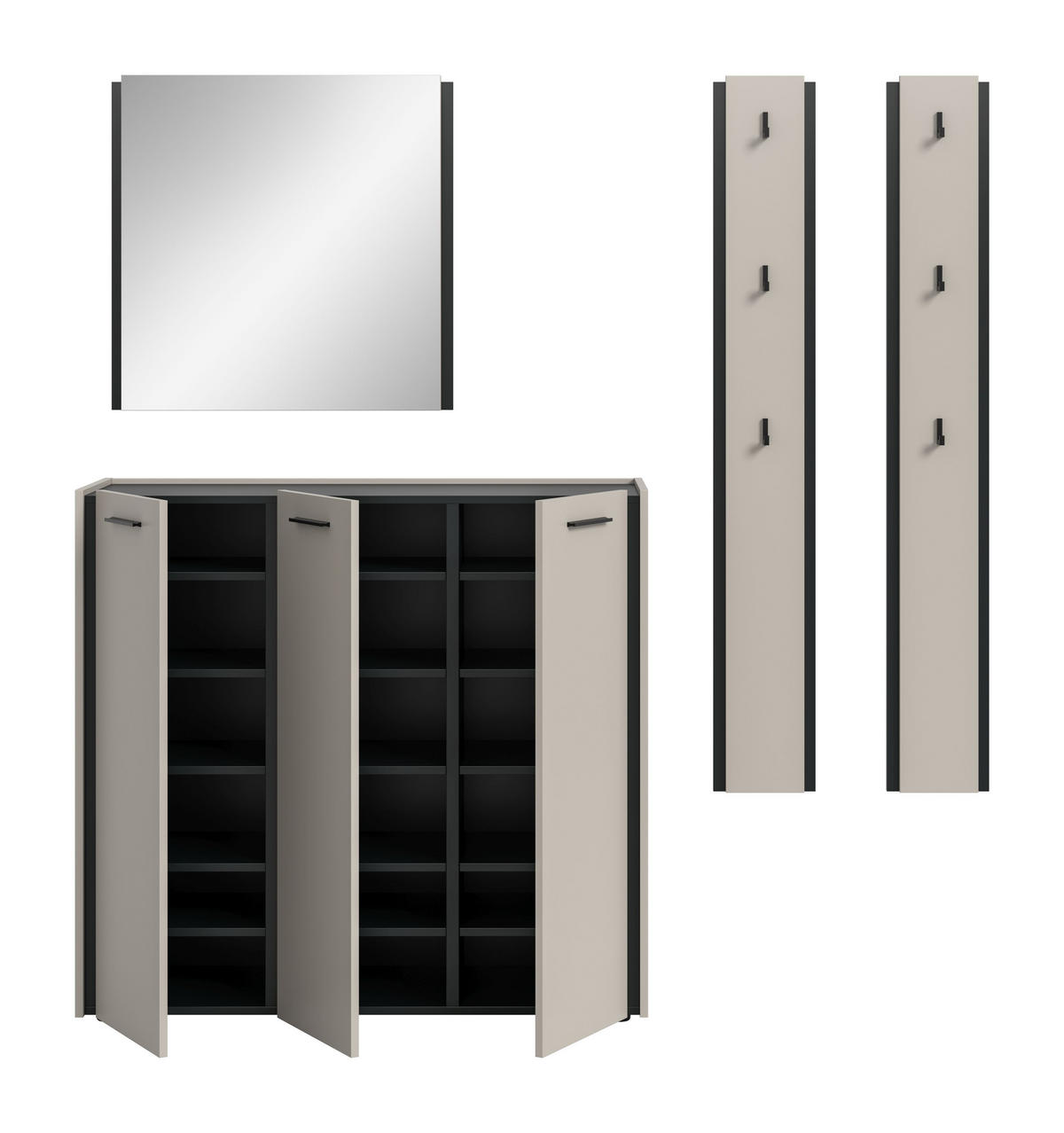 GARDEROBEN-SET Emil Kaschmir 180/37/190 cm - Beige, Holzwerkstoff (180/190/37cm) - Xonox