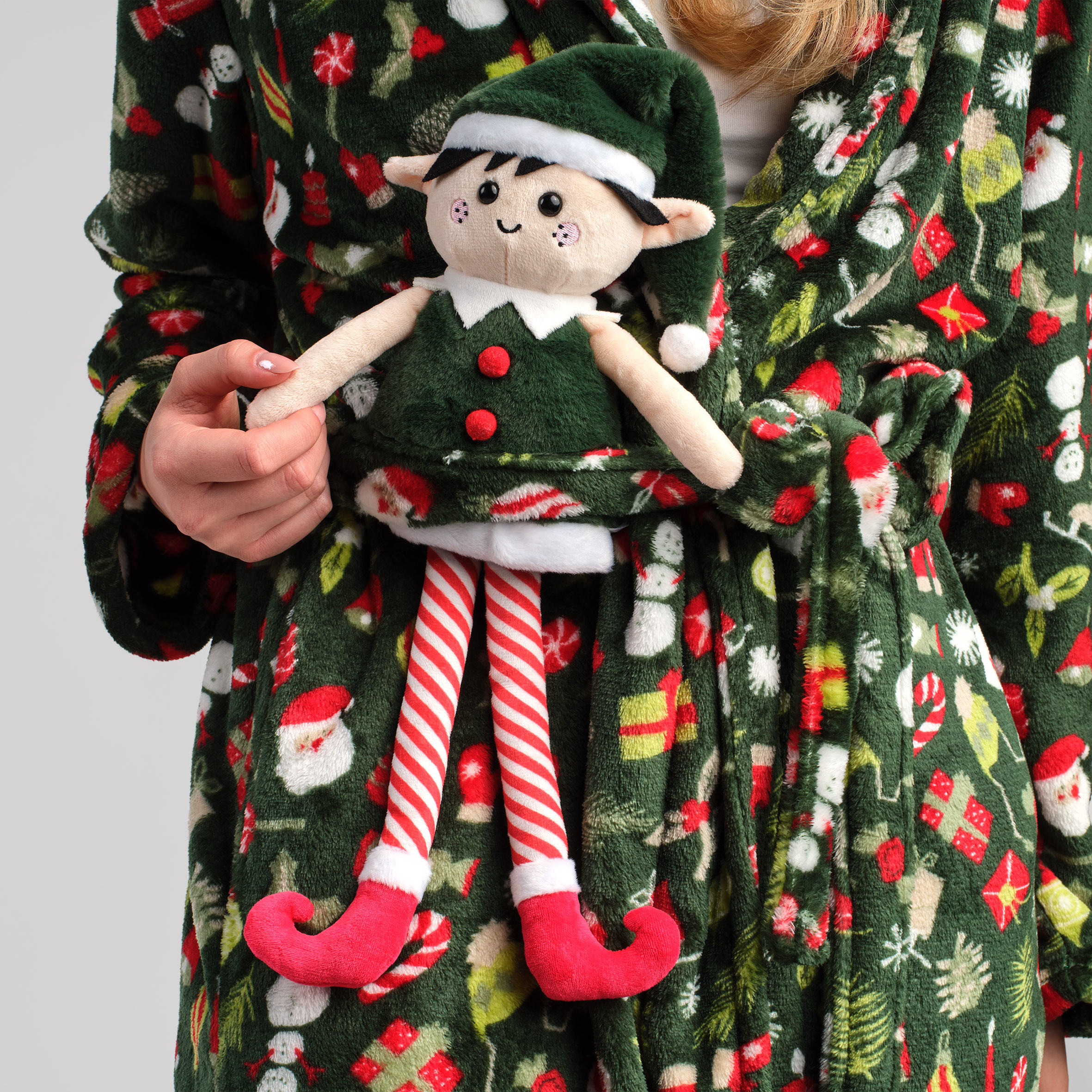 KUSCHELTIER Weihnachten Elfi, 40x11x7cm - Grün, Textil (7.5/40/11cm) - home&you