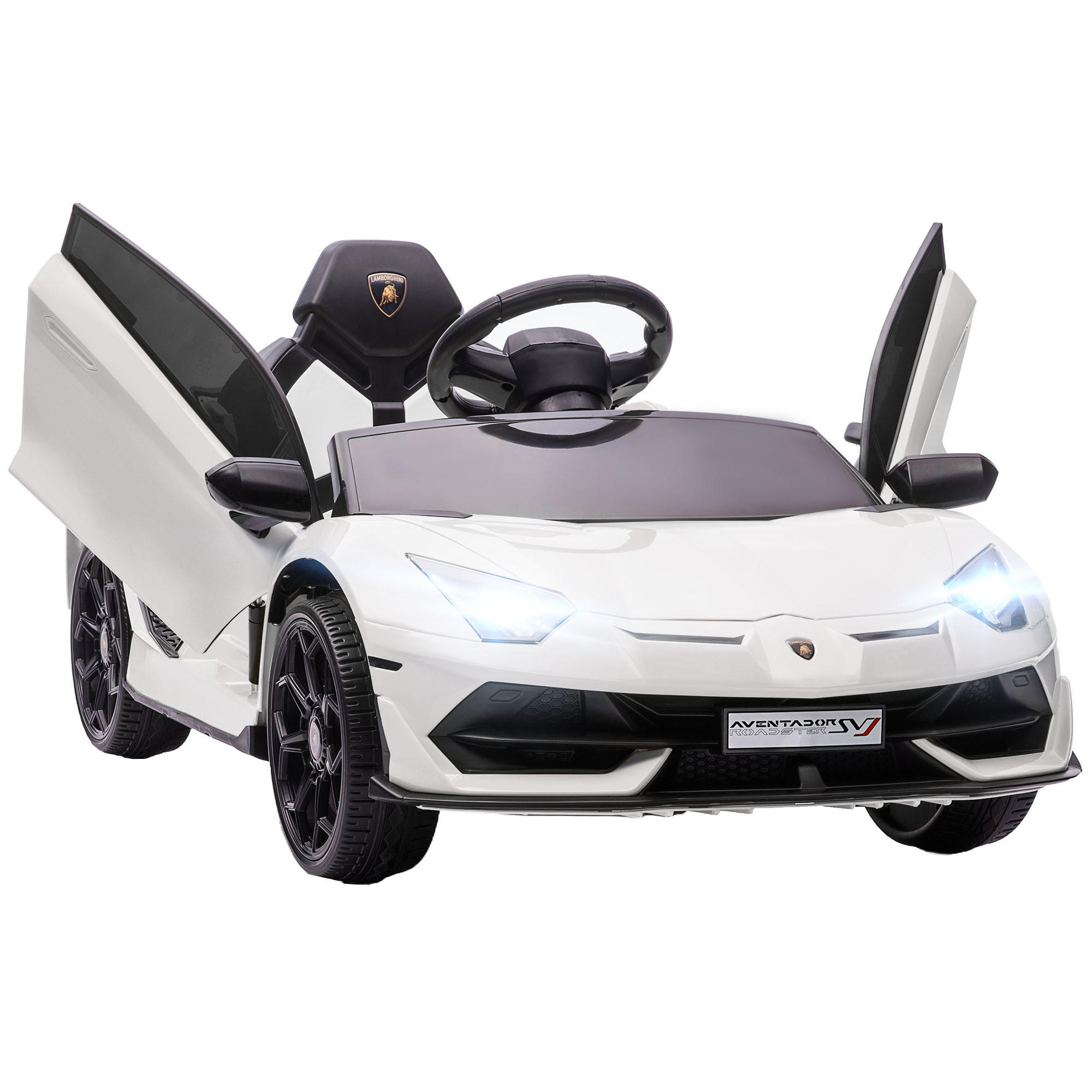 KINDER ELEKTROAUTO, Rot/Weiß, Kunststoff+ Metall - Weiß, Metall (107.5/63/42cm) - HOMCOM