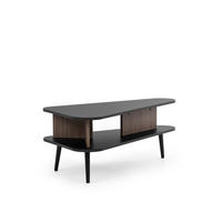COUCHTISCH Pinelli 100/57/40 Ovale Form - Schwarz/Braun, Holzwerkstoff/Metall (57/100/40cm) - Ravio