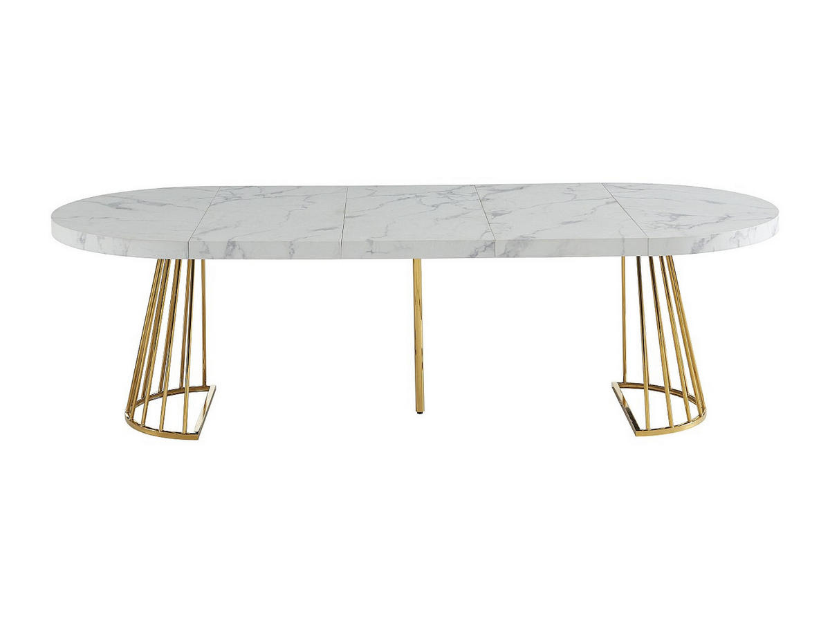 ESSTISCH - 2 Personen, 4 Personen, 6 Personen, 8 Personen, 10 Personen, 12 Personen - holz - weiß Firela - Goldfarben/Weiß, Holz/Metall (110/260/76cm) - Vente-Unique