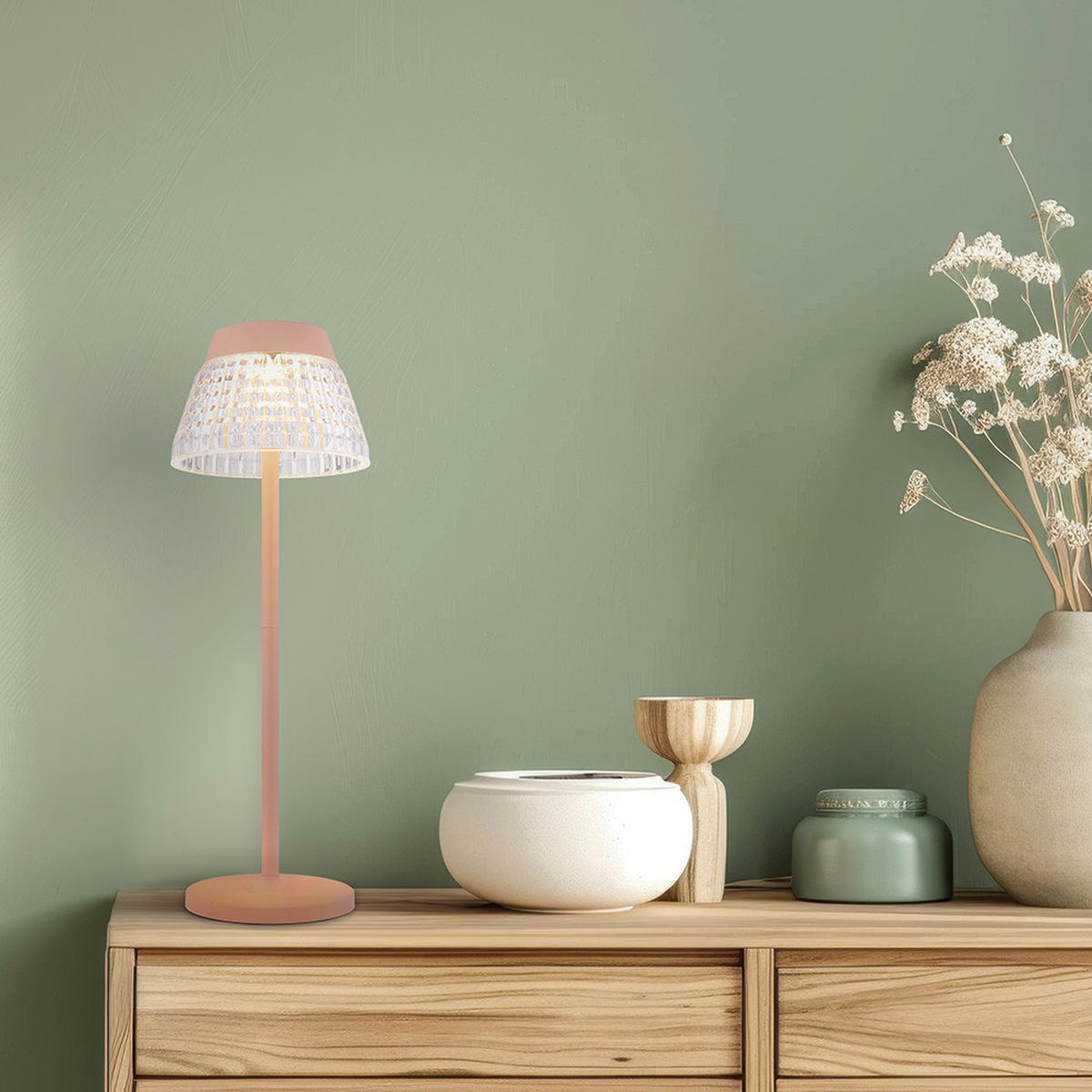 LED TISCHLEUCHTE Touchdimmer Orange klar - Orange, Metall (13.5/13.5/38cm) - Globo Lighting