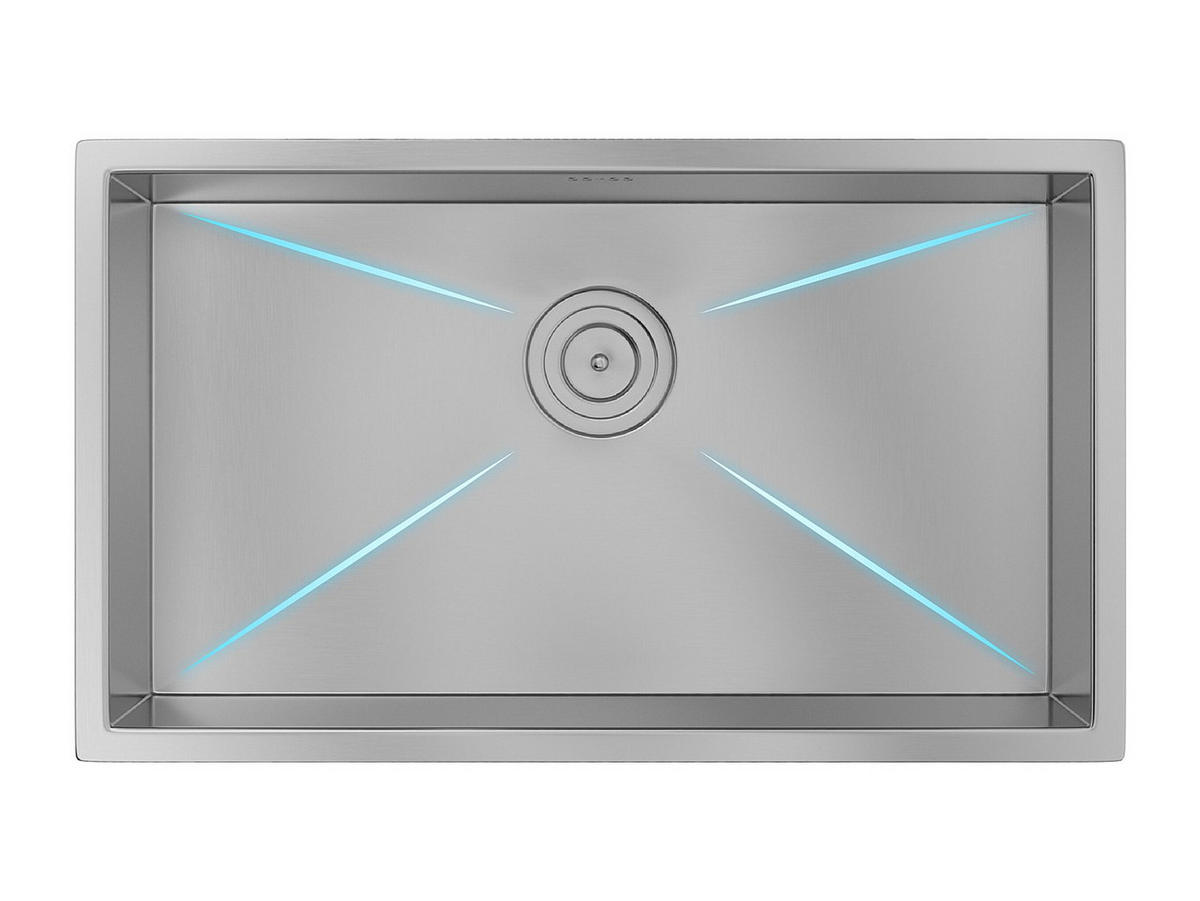 SPÜLE - 55 cm x 45 cm - metall - grau Soela - Grau, Metall (55/22/45cm) - Vente-Unique