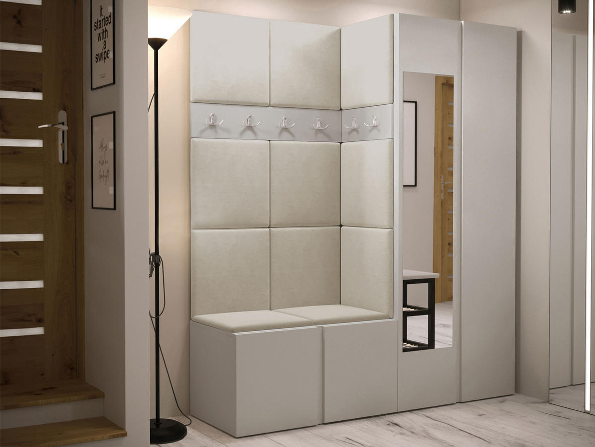 GARDEROBEN-SET Orion XII - Kaschmir/Beige, Holzwerkstoff/Kunststoff (158/186/46cm) - MIRJAN24