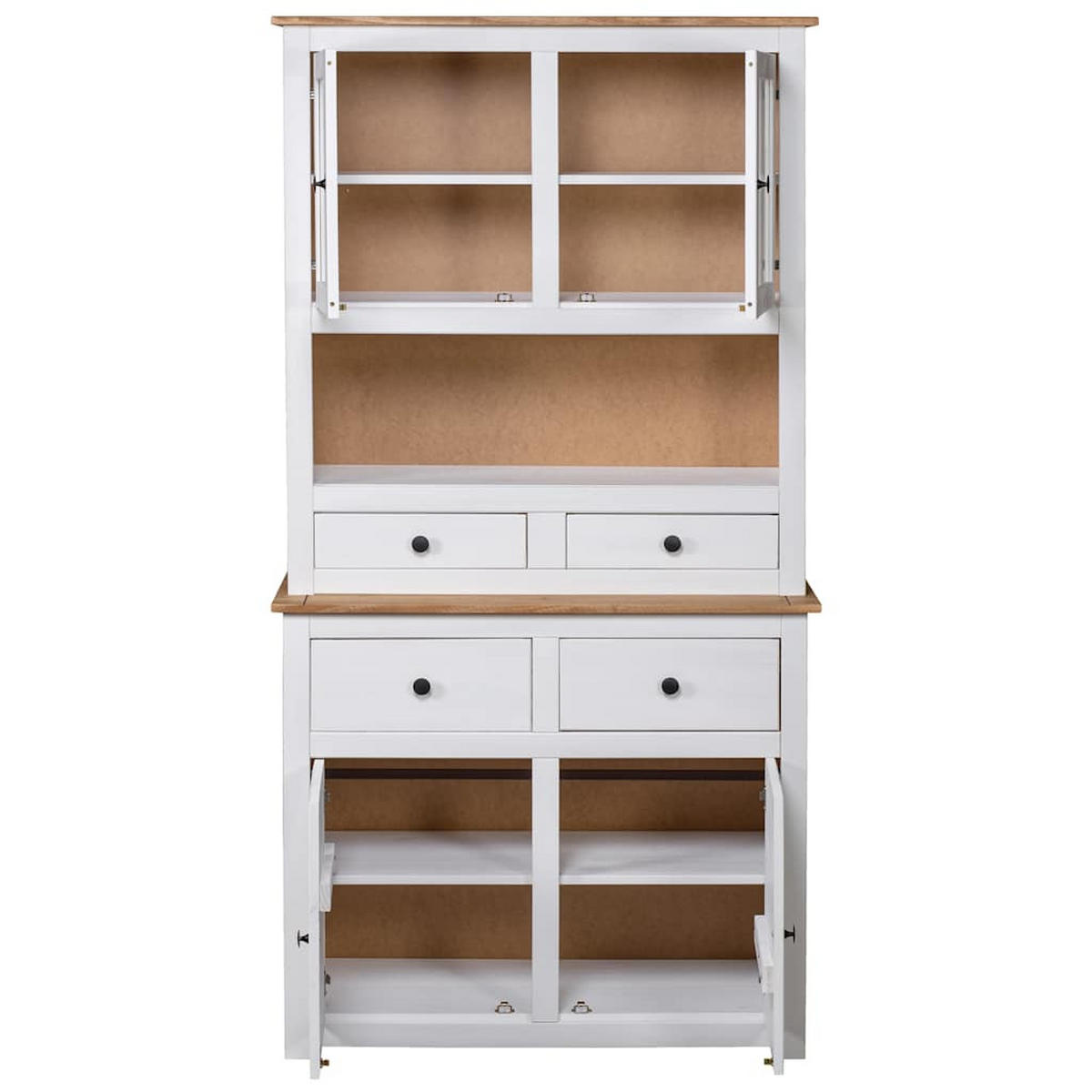 HIGHBOARD Weiss 93/40,5/180 Cm Kiefernholz Panama - Weiß, Holz (40.5/180/93cm) - vidaXL