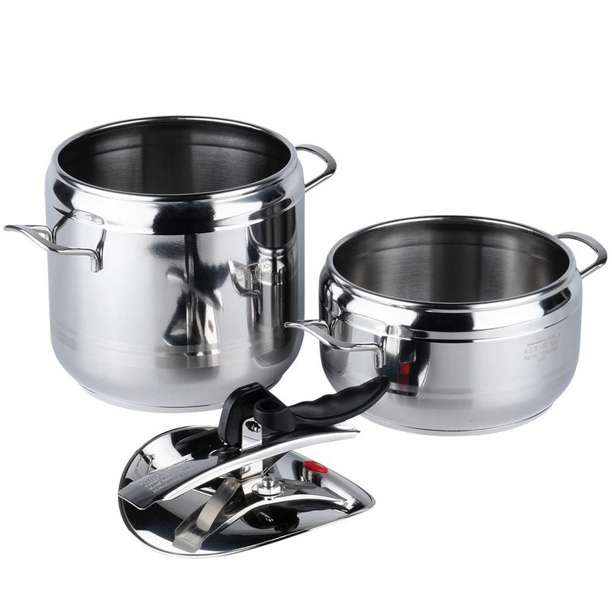 SCHNELLKOCHTOPF-SET Profi 2-teilig silber - Silberfarben, Metall (7L) - Orion 