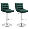 BARHOCKER 2er Set Samt grün - Chromfarben/Grün, Textil/Metall (42/94/56cm) - CLP