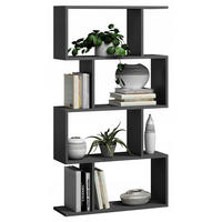 BÜCHEREGAL BASK 4 Schwarz 76,4/28/141 cm - Schwarz, Holzwerkstoff (76.4/141/28cm) - Matkam Möbel