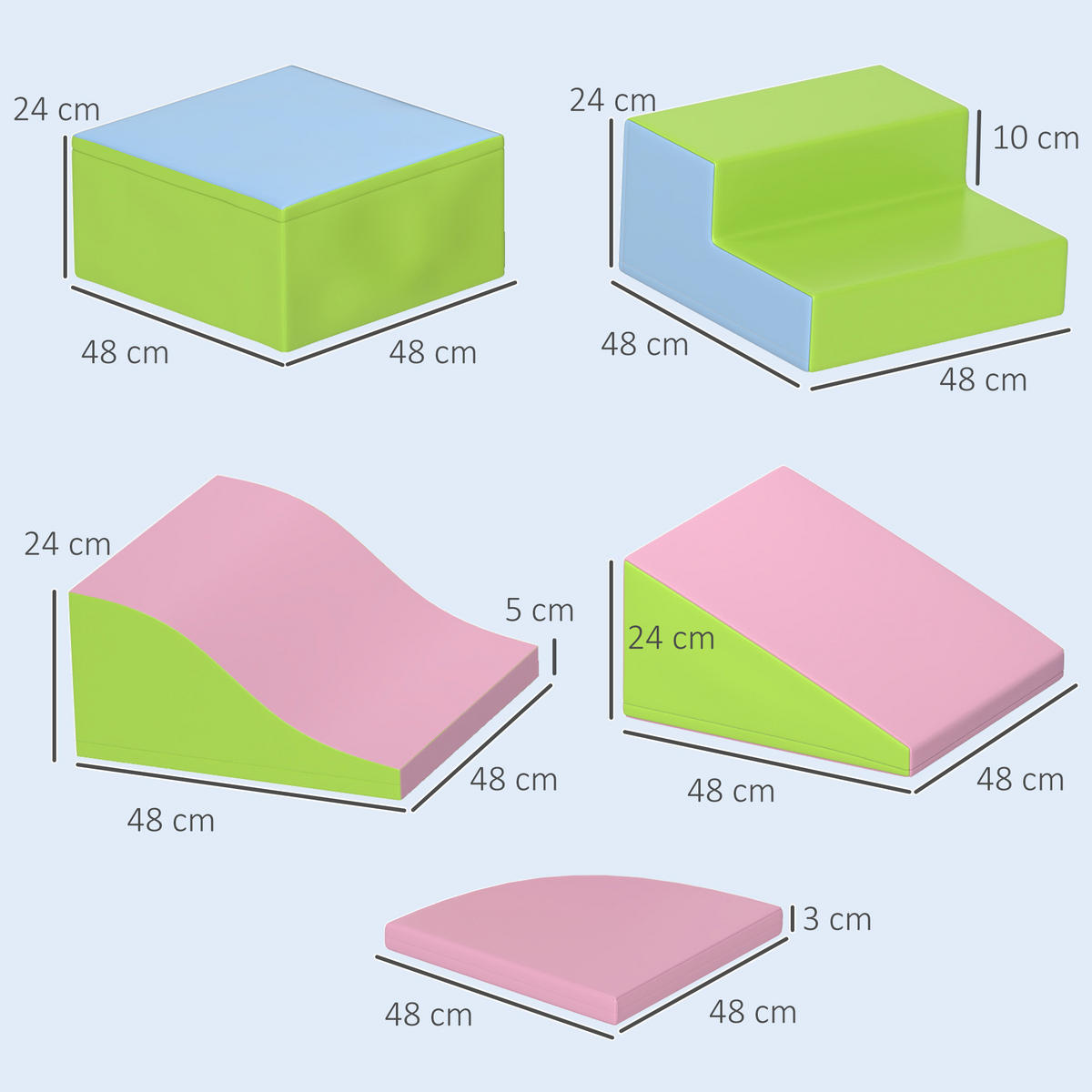MOTORIKSPIEL DE-18205 6-teilig, aus EPE-Schaum Multicolor - Multicolor, Kunststoff (100/24/150cm) - ComfortXL