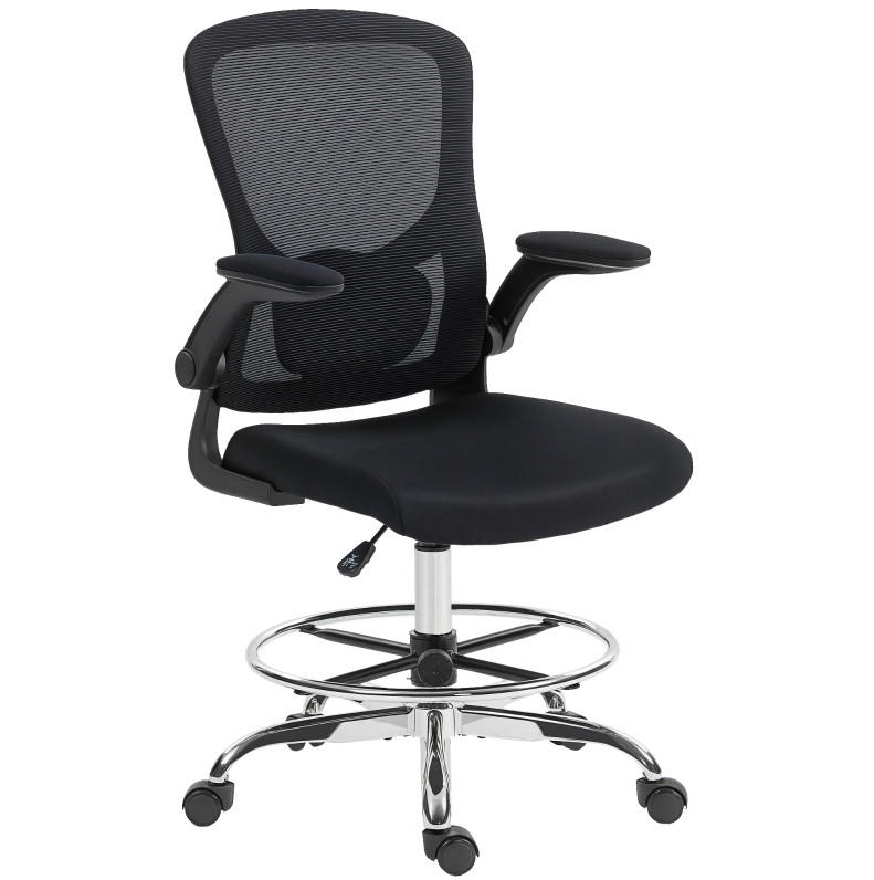 SCHREIBTISCHSTUHL höhenverstellbar mit Lendenstütze Schwarz - Schwarz, Kunststoff (60/132/60cm) - Meubliv