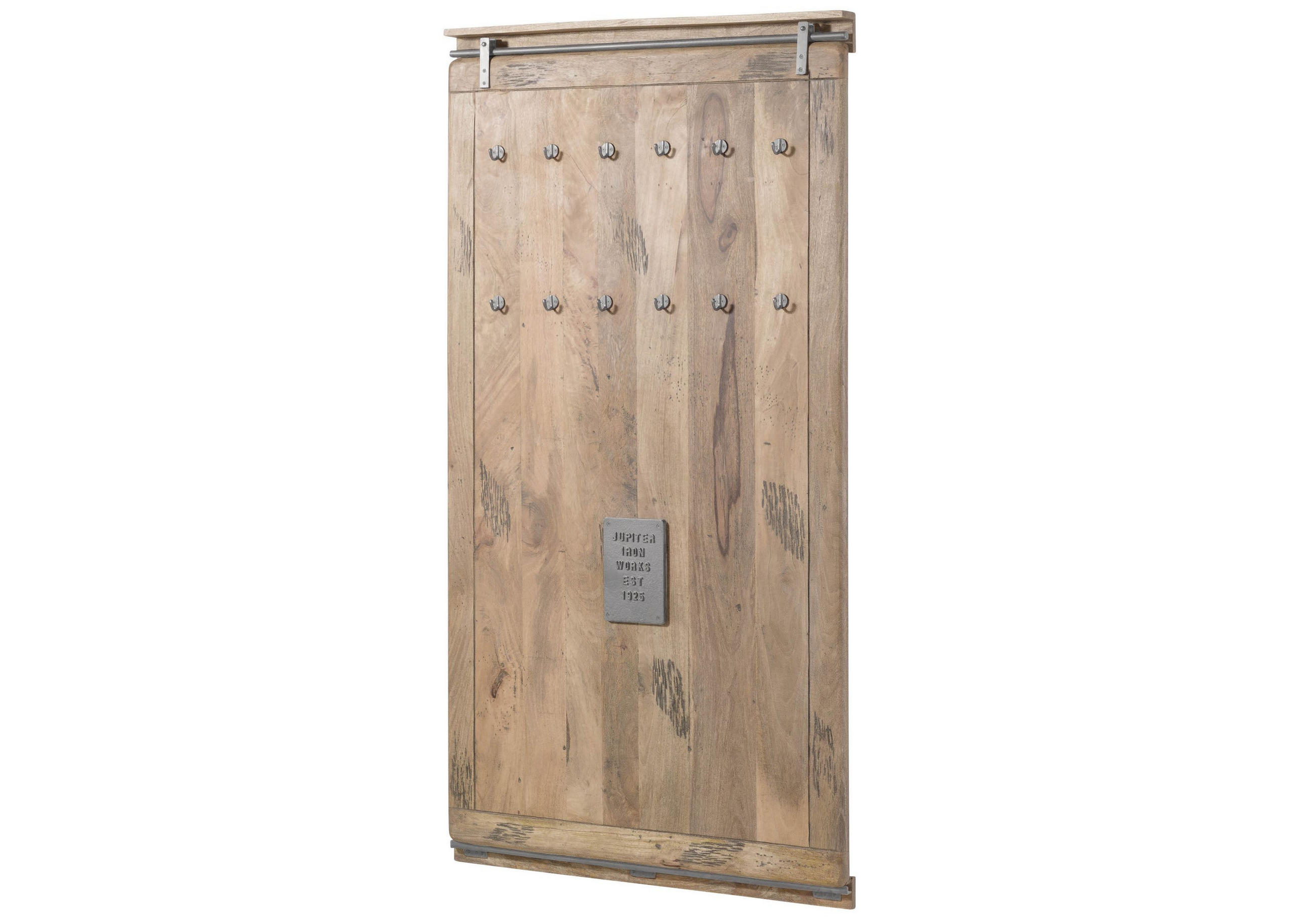 WANDGARDEROBE Mango 100x8x190 whitewash lackiert RAILWAY #3008 - Beige, Holz (100/190/8cm) - Massivmoebel24