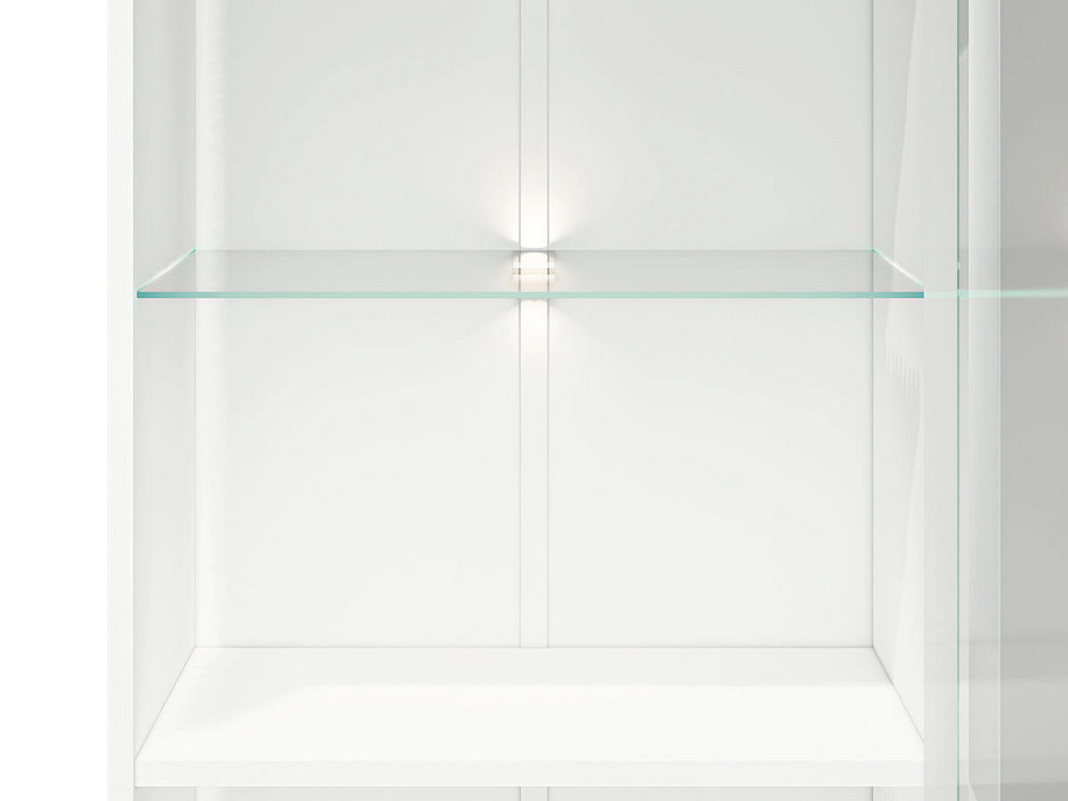 VITRINE – 54 cm – Villa – Weiß Hochglanz - Weiß Hochglanz, Holzwerkstoff (54/190/40cm) - hi-markt