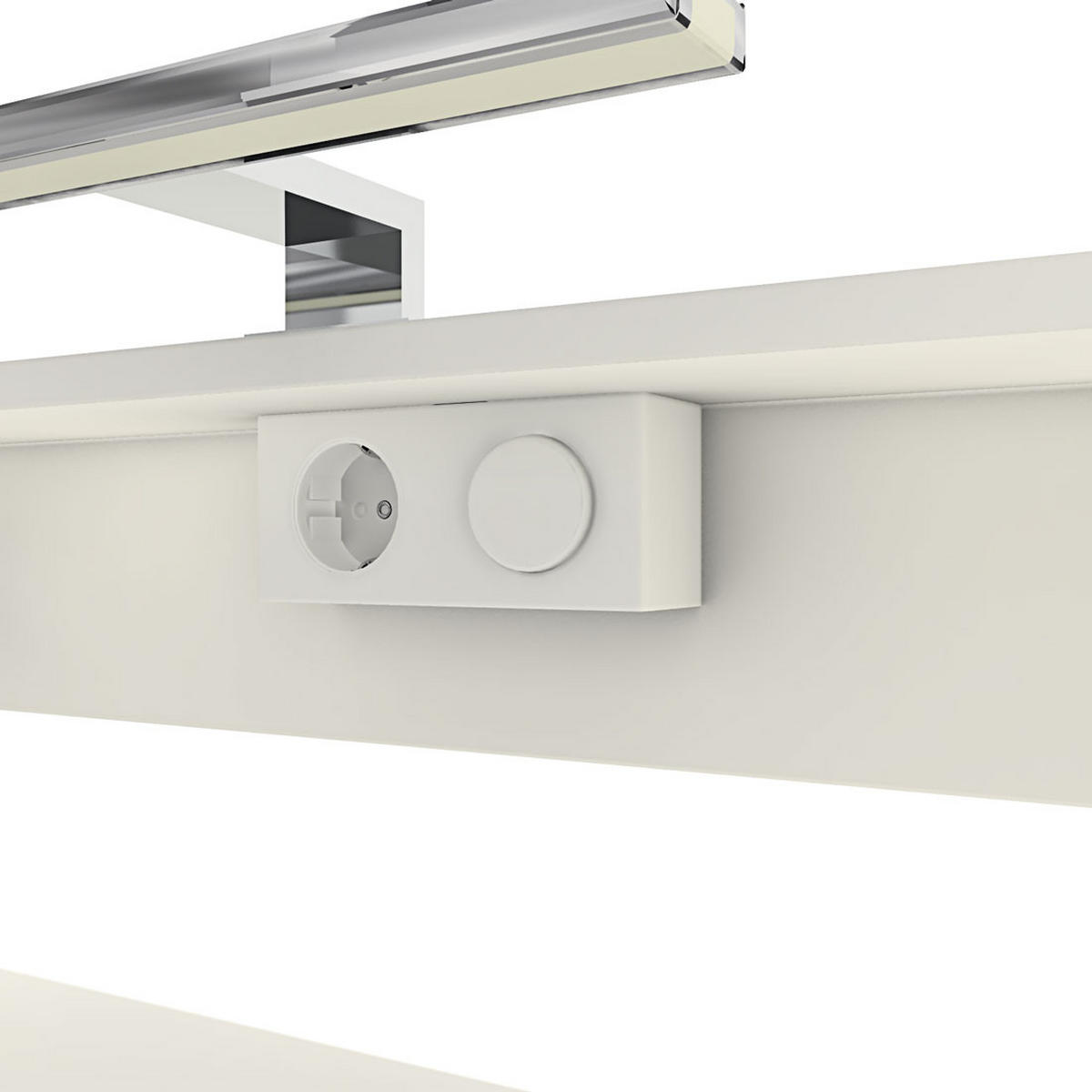 BADMÖBEL Set Gently 1 V3 Weiß MDF Waschtisch 60cm ohne LED Beleuchtung - Weiß, Glas/Kunststoff (46/52/60cm) - AcquaVapore by Sandra Jentho