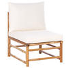 GARTENSTUHL Holz Cremeweiß Cerreto - Hellbraun/Weiß, Holz (55/80/67cm) - Beliani