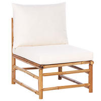 GARTENSTUHL Holz Cremeweiß Cerreto - Hellbraun/Weiß, Holz (55/80/67cm) - Beliani
