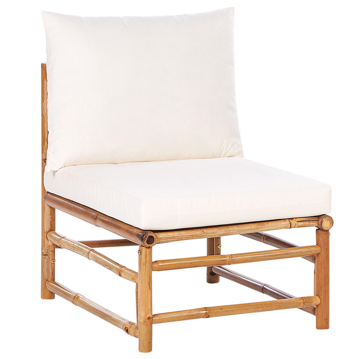 GARTENSTUHL Holz Cremeweiß Cerreto - Hellbraun/Weiß, Holz (55/80/67cm) - Beliani