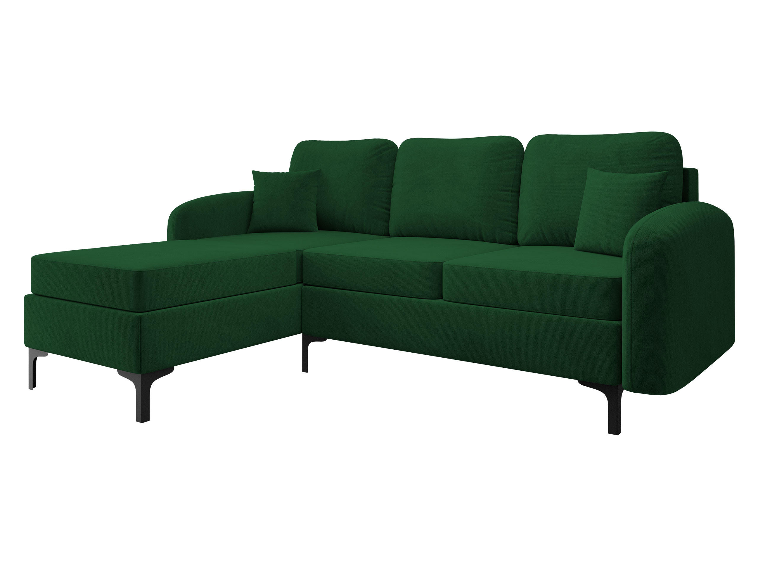 ECKSOFA Venice, Seite: Links - Schwarz/Braun, Holz/Textil (225/172cm) - MIRJAN24