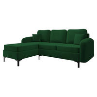ECKSOFA Venice, Seite: Links - Schwarz/Braun, Holz/Textil (225/172cm) - MIRJAN24