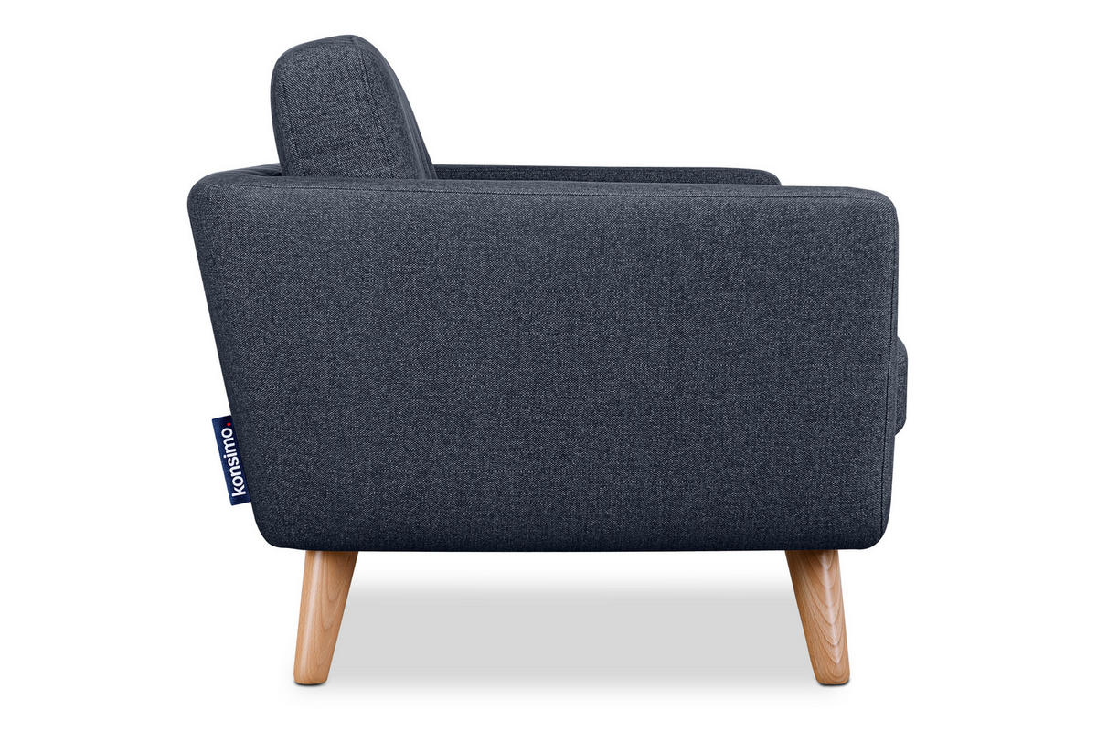 2-SITZER-SOFA TAGIO II mit Armlehnen, Marineblau - Dunkelblau, Textil (88/80/153cm) - KONSIMO®