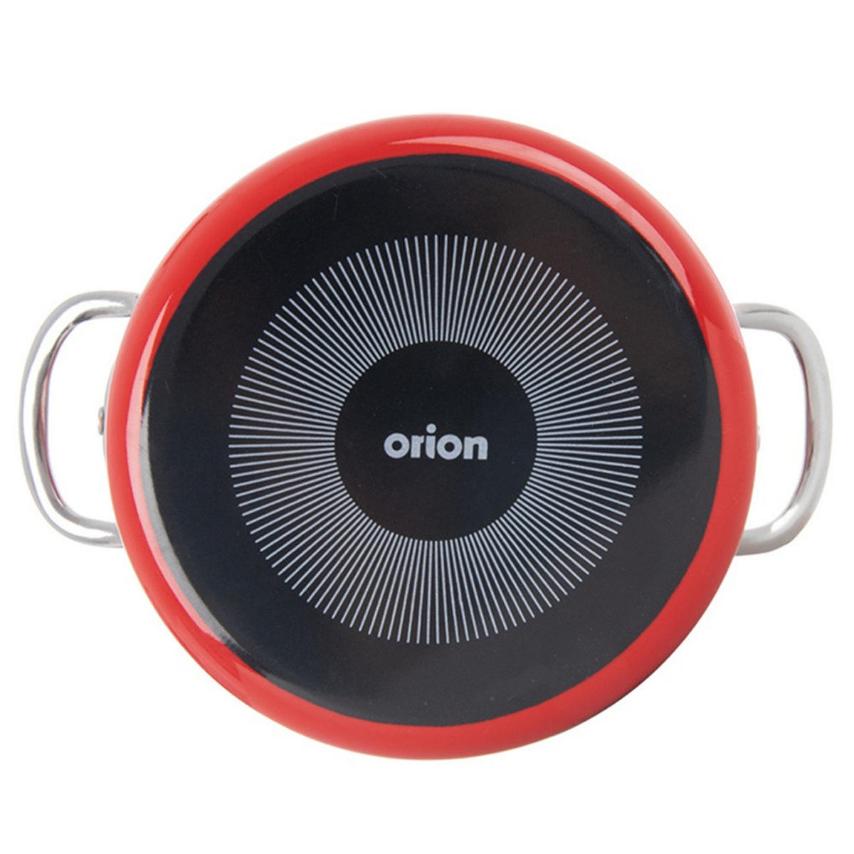 EMAILLIERTOPF Tecka mit weißen Punkten rot - Rot, Metall (18cm) - Orion 