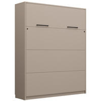 SCHRANKBETT Klappbett vertikal GN160x200 - Congo - Grau, Holzwerkstoff (160/200cm) - QMM TraumMöbel