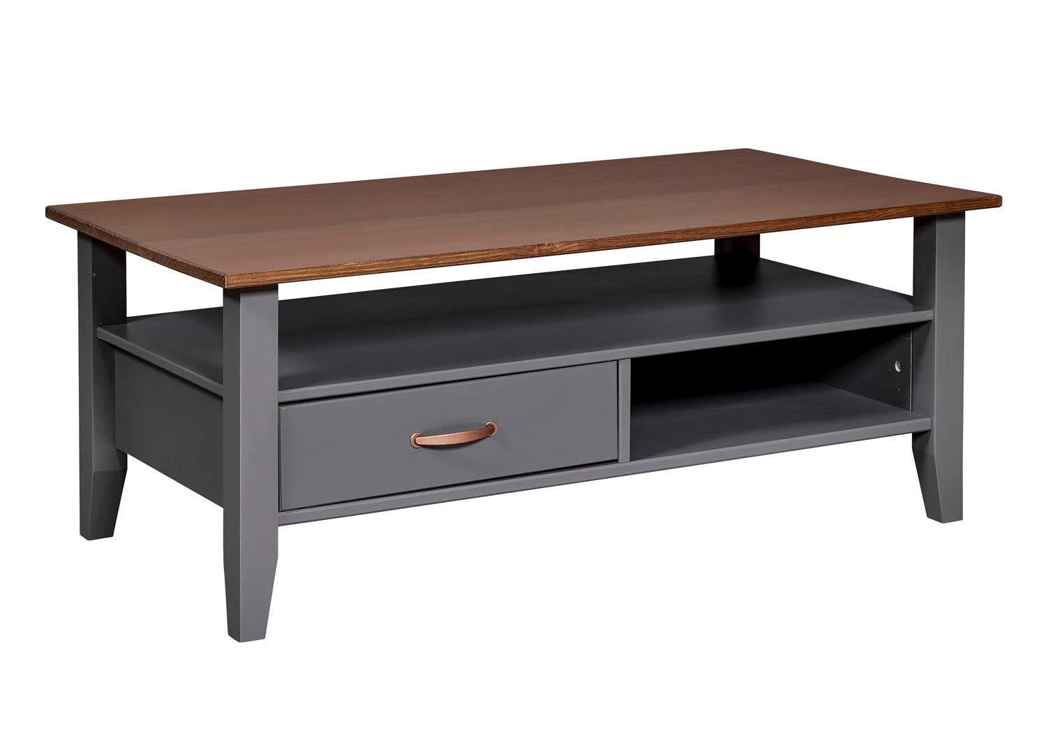 COUCHTISCH Kiefer massiv 115/60/45 cm rechteckig Braun, Grau  - Braun/Grau, Design, Holz (115/60/45cm) - Livetastic