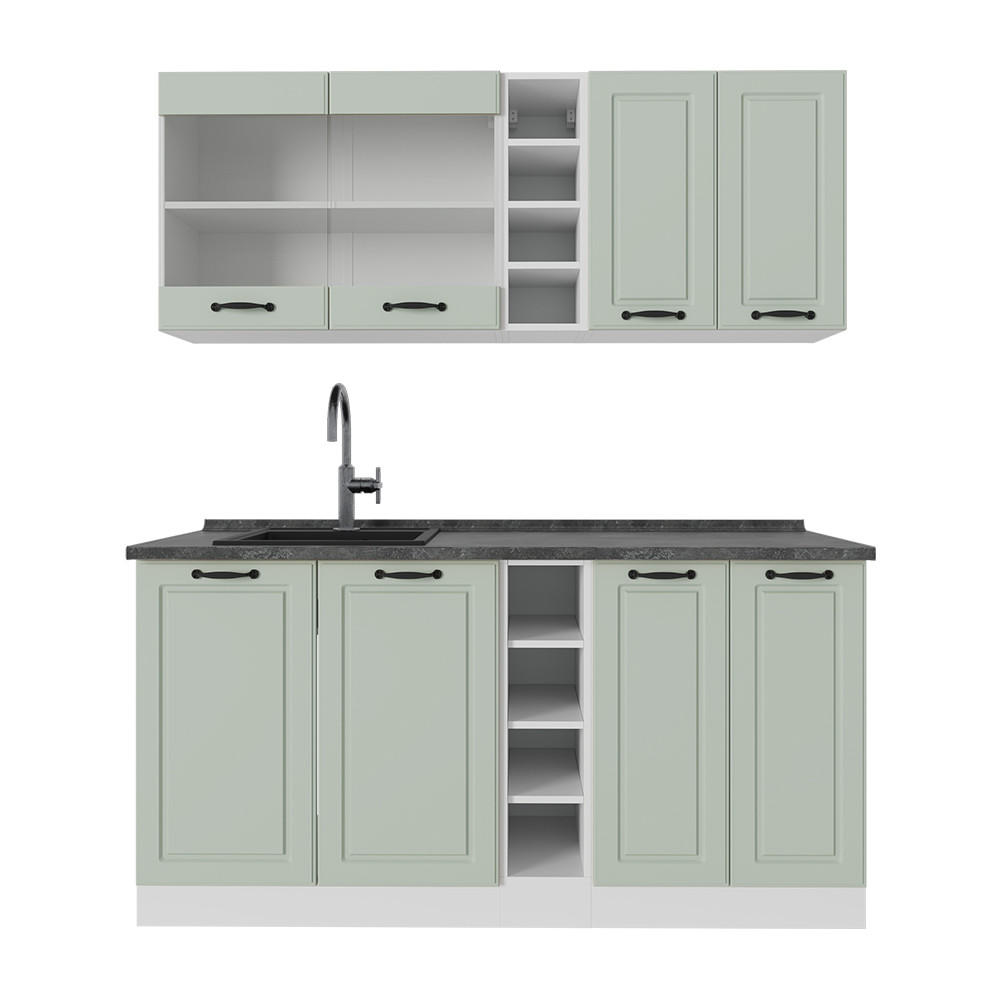 Vicco Singleküche Grün, Weiß 160x81.6x46 cm
