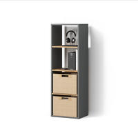 BÜCHERREGAL Lorena Anthrazit/Goldkraft Eiche mit 4 Fächern - Anthrazit, Holzwerkstoff (40/120/30cm) - Livinity®