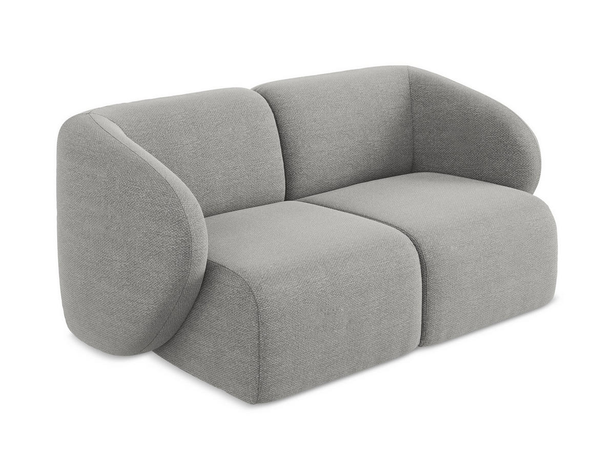 2-SITZER-SOFA Bouclé Stoff Grau - Hellgrau/Schwarz, Holzwerkstoff/Kunststoff (174/75/94cm) - Makamii