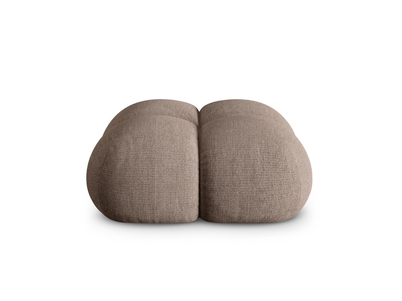 POUF Loretto aus strukturiertem Stoff cappuccino - Cappuccino, Textil (90/40/90cm) - Cosmopolitan Design