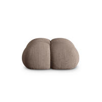 POUF Loretto aus strukturiertem Stoff cappuccino - Cappuccino, Textil (90/40/90cm) - Cosmopolitan Design