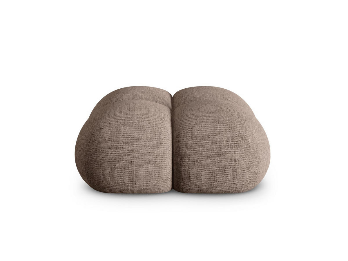 POUF Loretto aus strukturiertem Stoff cappuccino - Cappuccino, Textil (90/40/90cm) - Cosmopolitan Design