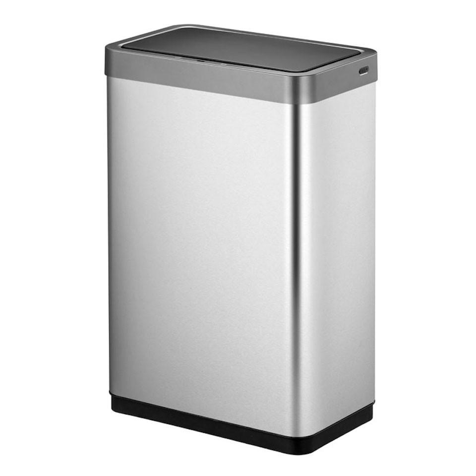 MÜLLEIMER Sensor Aus Mattem Edelstahl 47 Liter 64,8 x 47 x 28 cm Automatische Öffnung&Schließung Silber - Silberfarben, Metall (46.9/64.8/27.9cm) - PROREGAL