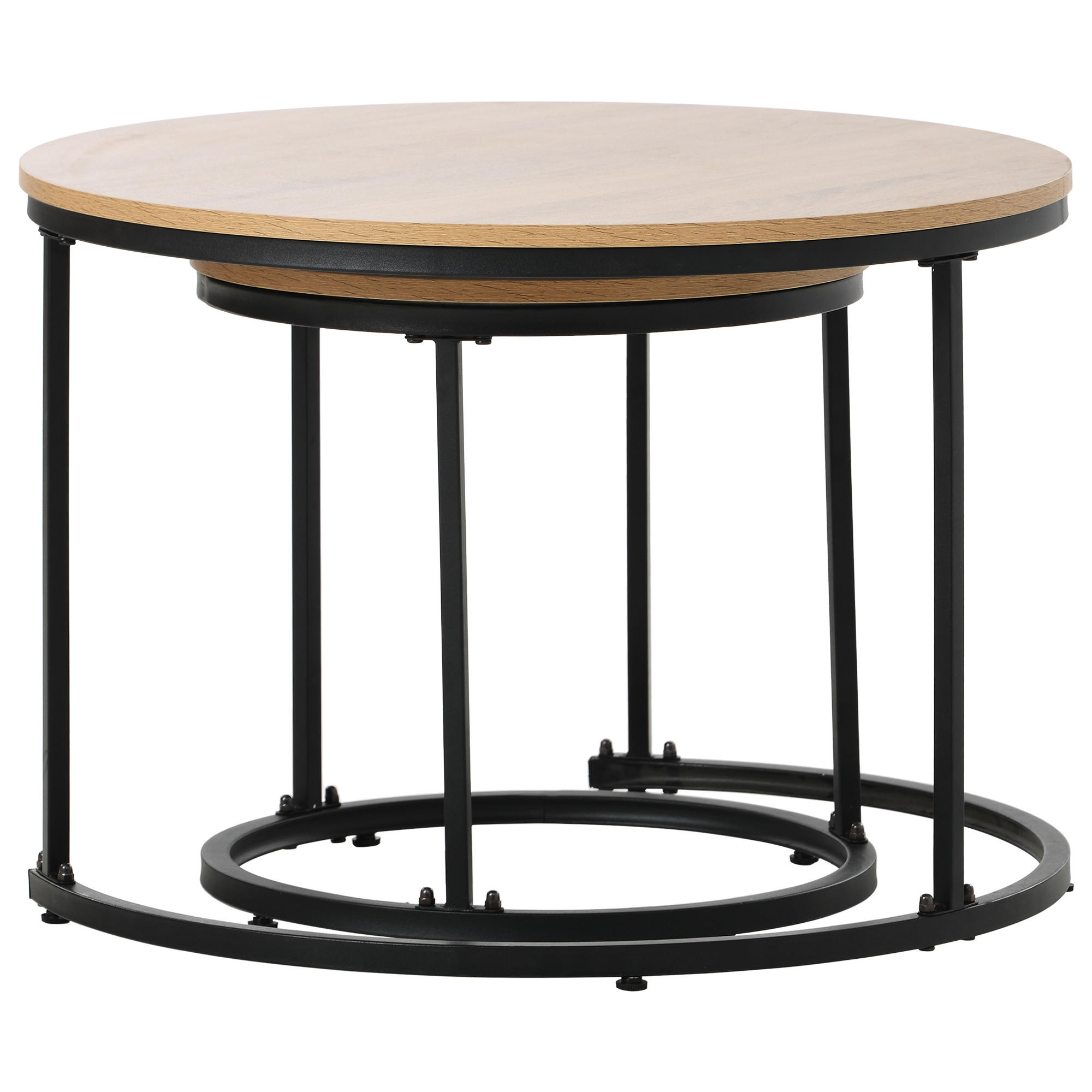 COUCHTISCH Eiche 2er-Set - Eichefarben, Holzwerkstoff (70.5/70.5/50cm) - PANGIVO
