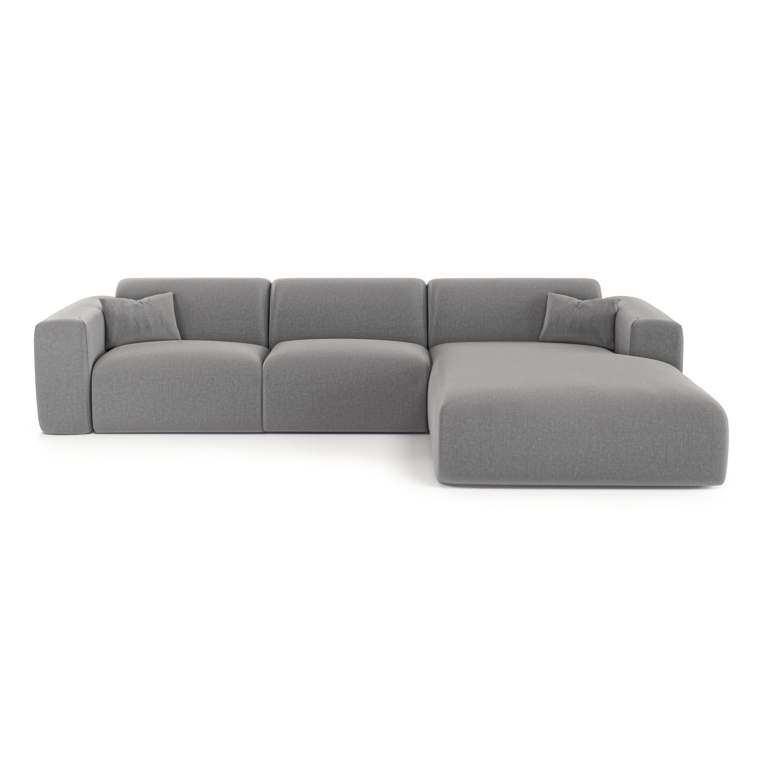 ECKSOFA RECHTS SCHLAFSOFA Rastergewebe Hellgrau 280cm - Hellgrau/Grau, Textil (280/165cm) - Sia Home