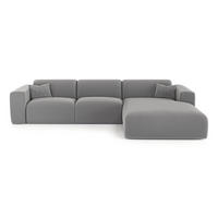 ECKSOFA RECHTS SCHLAFSOFA Rastergewebe Hellgrau 280cm - Hellgrau/Grau, Textil (280/165cm) - Sia Home